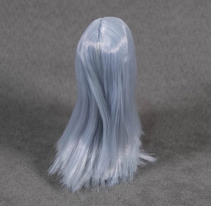 Female Head Sculpt with Long Ice Blue Hair 1/6 Scale