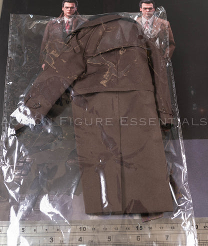 Mars Toys Mr W Batman 1989 Bruce Wayne brown trench coat and patterned scarf 1/6 scale