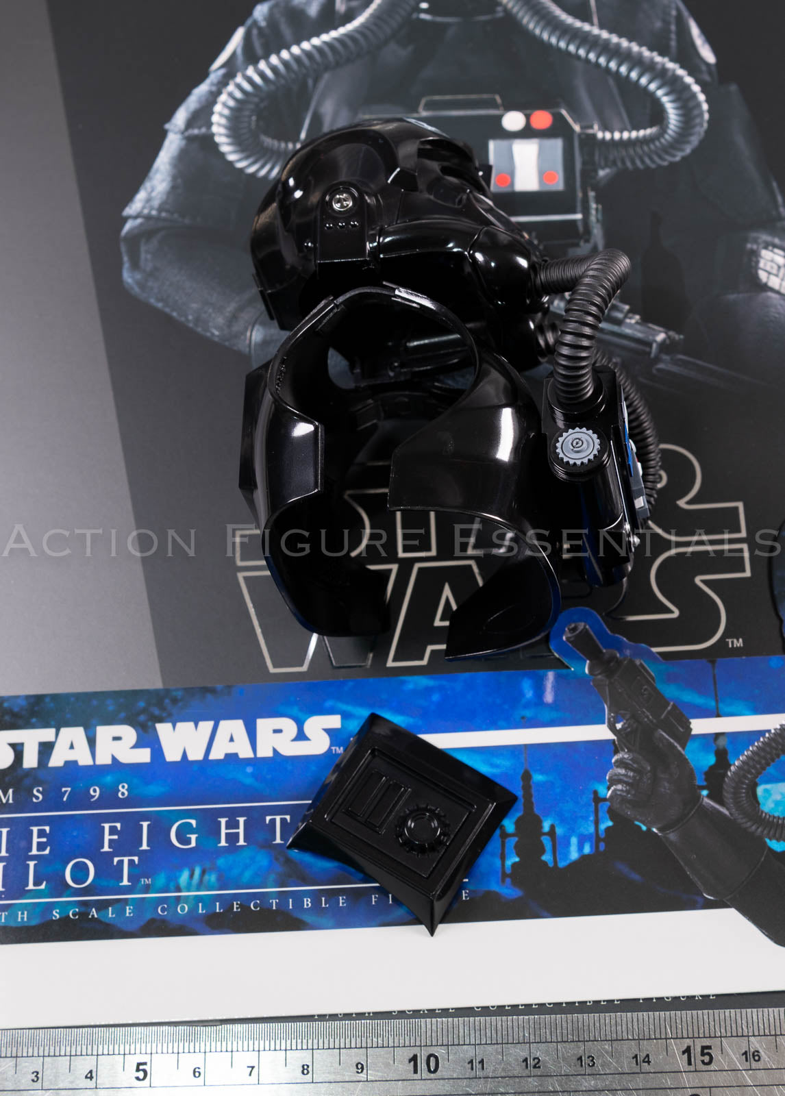 Hot Toys MMS798 TIE Fighter Pilot helmet chest armour life support unit and breathing tubes