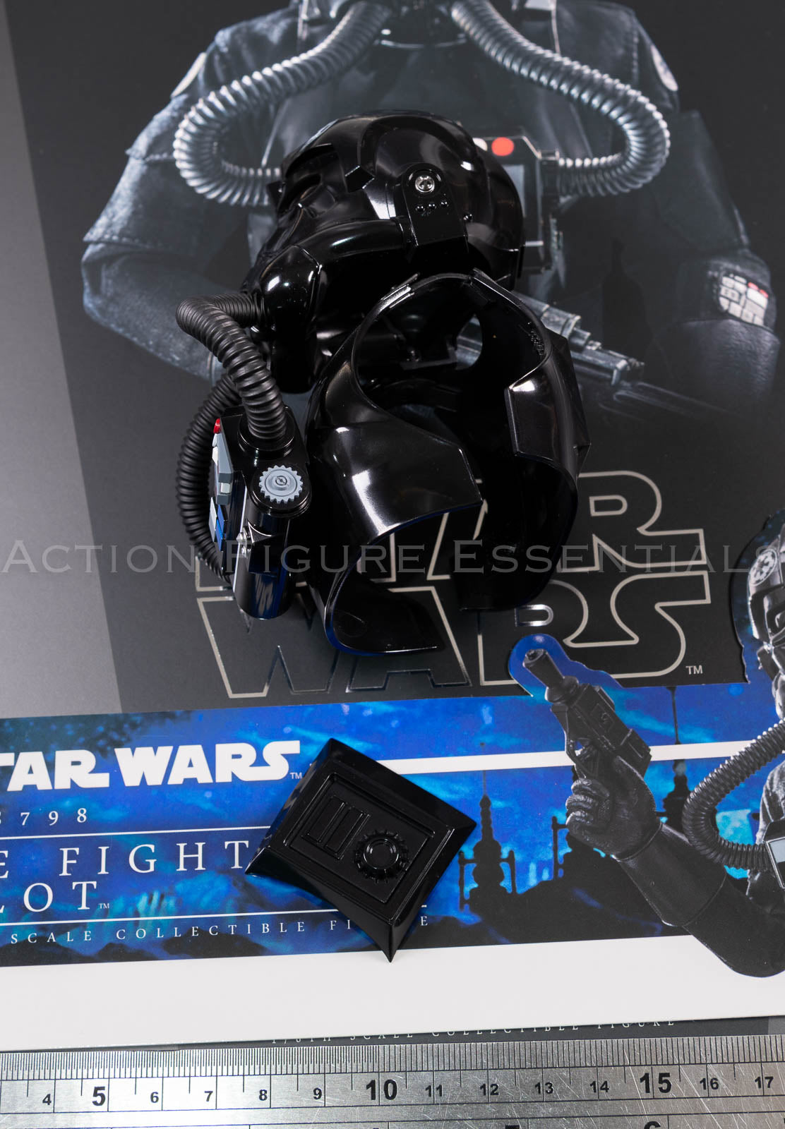 Hot Toys MMS798 TIE Fighter Pilot helmet chest armour life support unit and breathing tubes