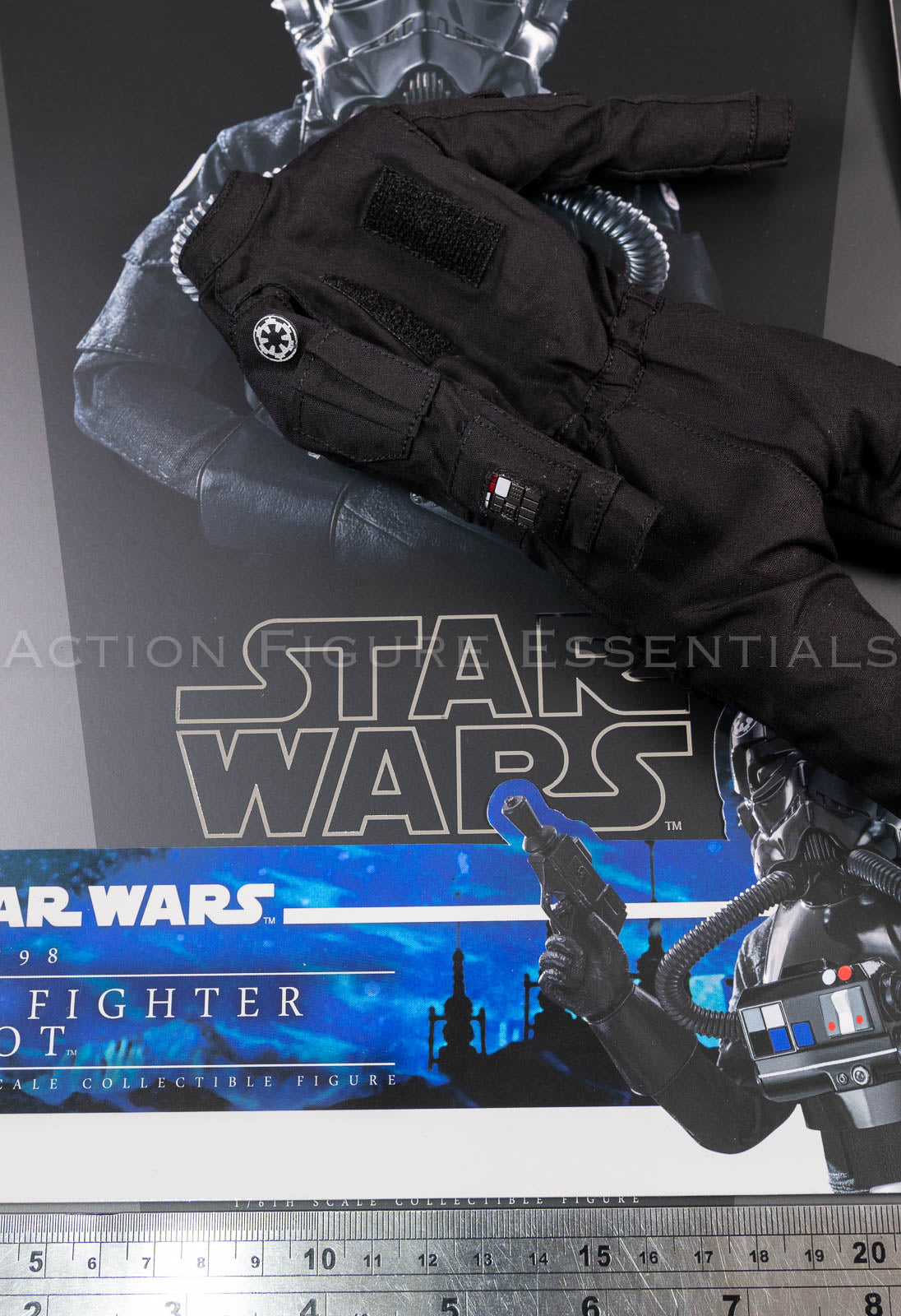 Hot Toys MMS798 TIE Fighter Pilot black flight suit with Imperial sleeve details 1/6 scale