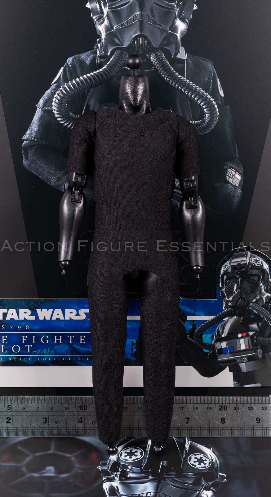 Hot Toys MMS798 TIE Fighter Pilot articulated 1/6 scale body with black fabric undersuit