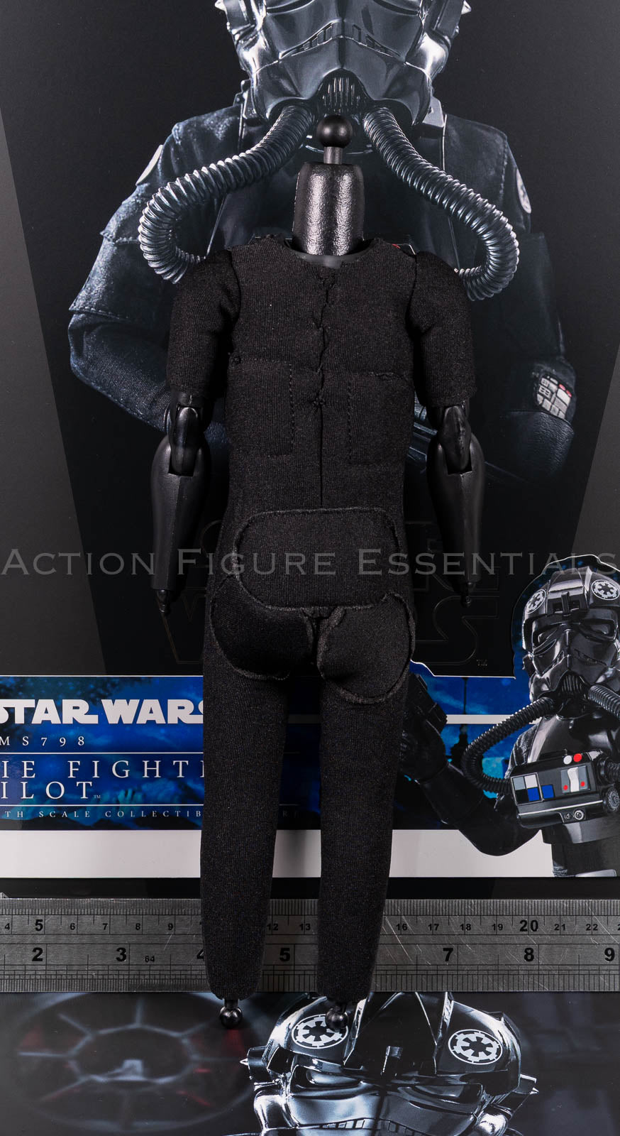 Hot Toys MMS798 TIE Fighter Pilot articulated 1/6 scale body with black fabric undersuit