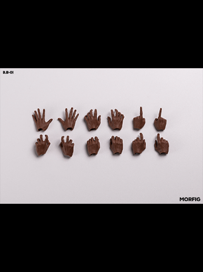 INART 1/12 black male action figure body with interchangeable hands