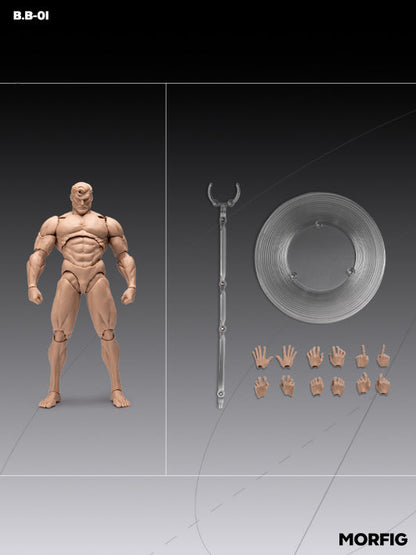 INART 1/12 articulated male skin tone figure body with interchangeable hands