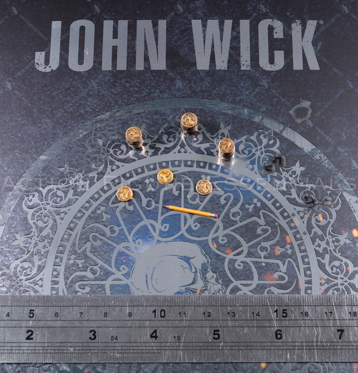 Hot Toys John Wick MMS832 Continental Gold Coins & Pencil Set – 1/6 Scale – photograph 17