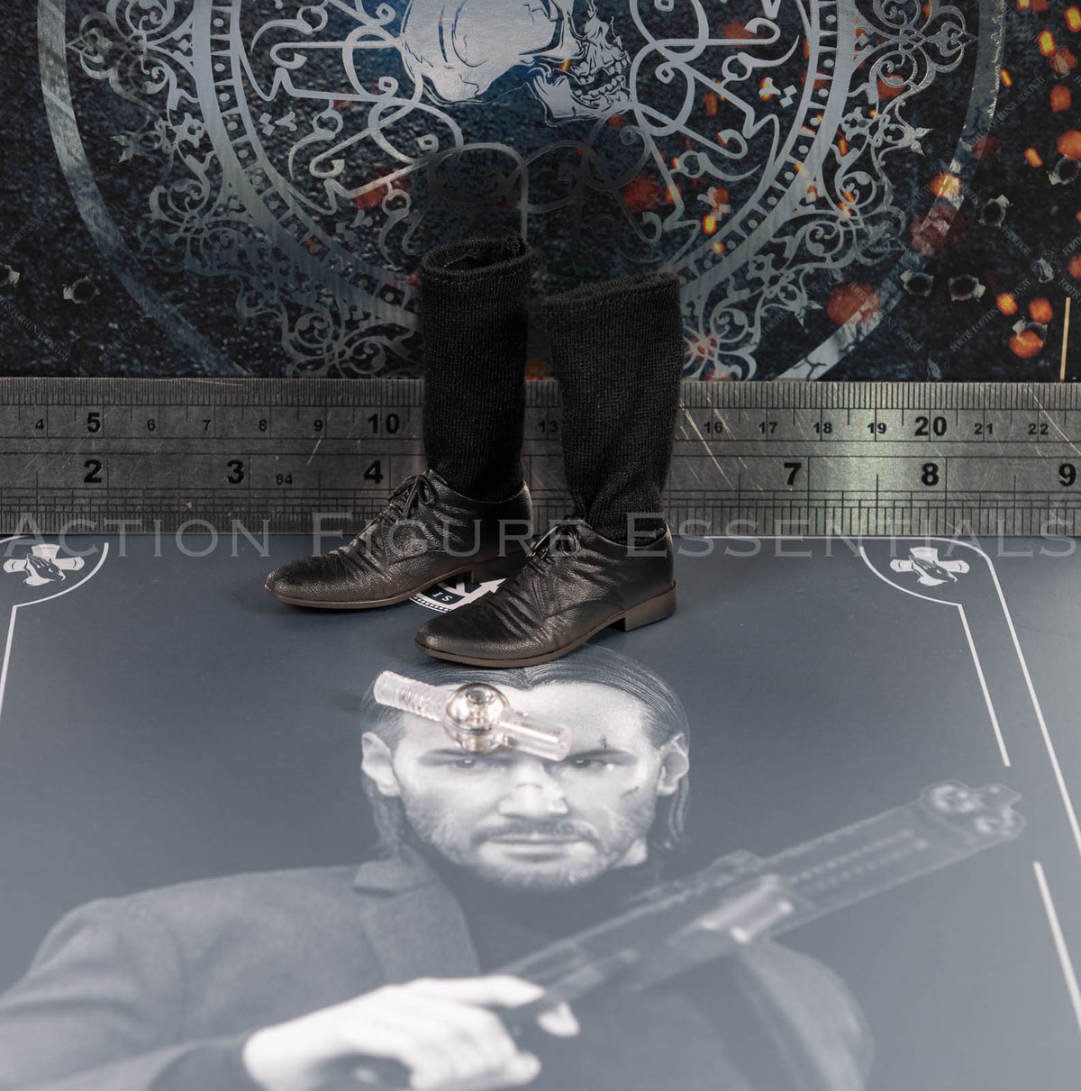 Hot Toys John Wick MMS832 Black Dress Shoes with Socks & Foot Pegs – 1/6 Scale – photograph 31