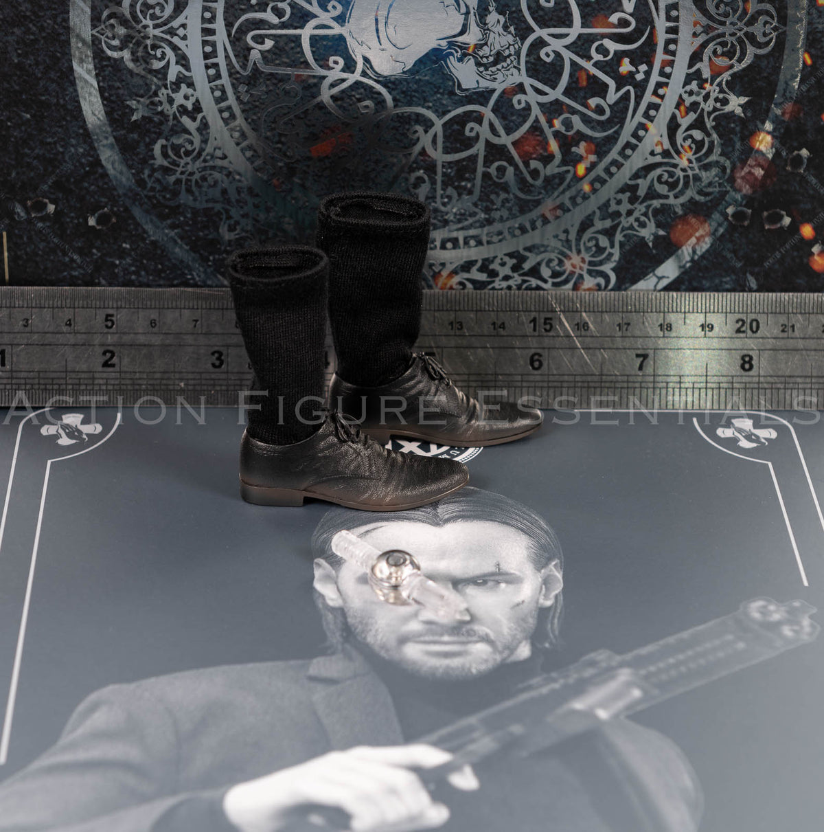Hot Toys John Wick MMS832 Black Dress Shoes with Socks & Foot Pegs – 1/6 Scale – photograph 34
