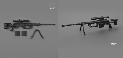 1/12 Scale Action Figure Weapons – Individual Assault Sniper Machine Gun Models for 6” Figures