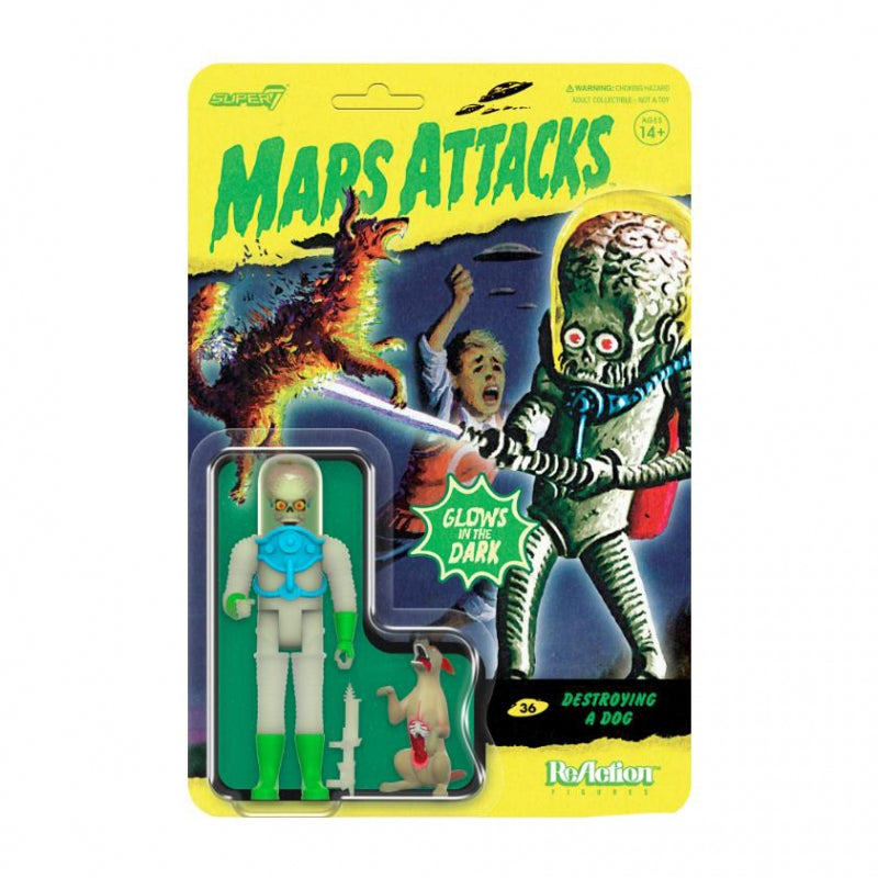 Super7 - Mars Attacks - Destroying A Dog - Glow In The Dark (GITD) ReAction Figure Retro Action Figure