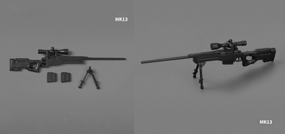 1/12 Scale Action Figure Weapons – Individual Assault Sniper Machine Gun Models for 6” Figures