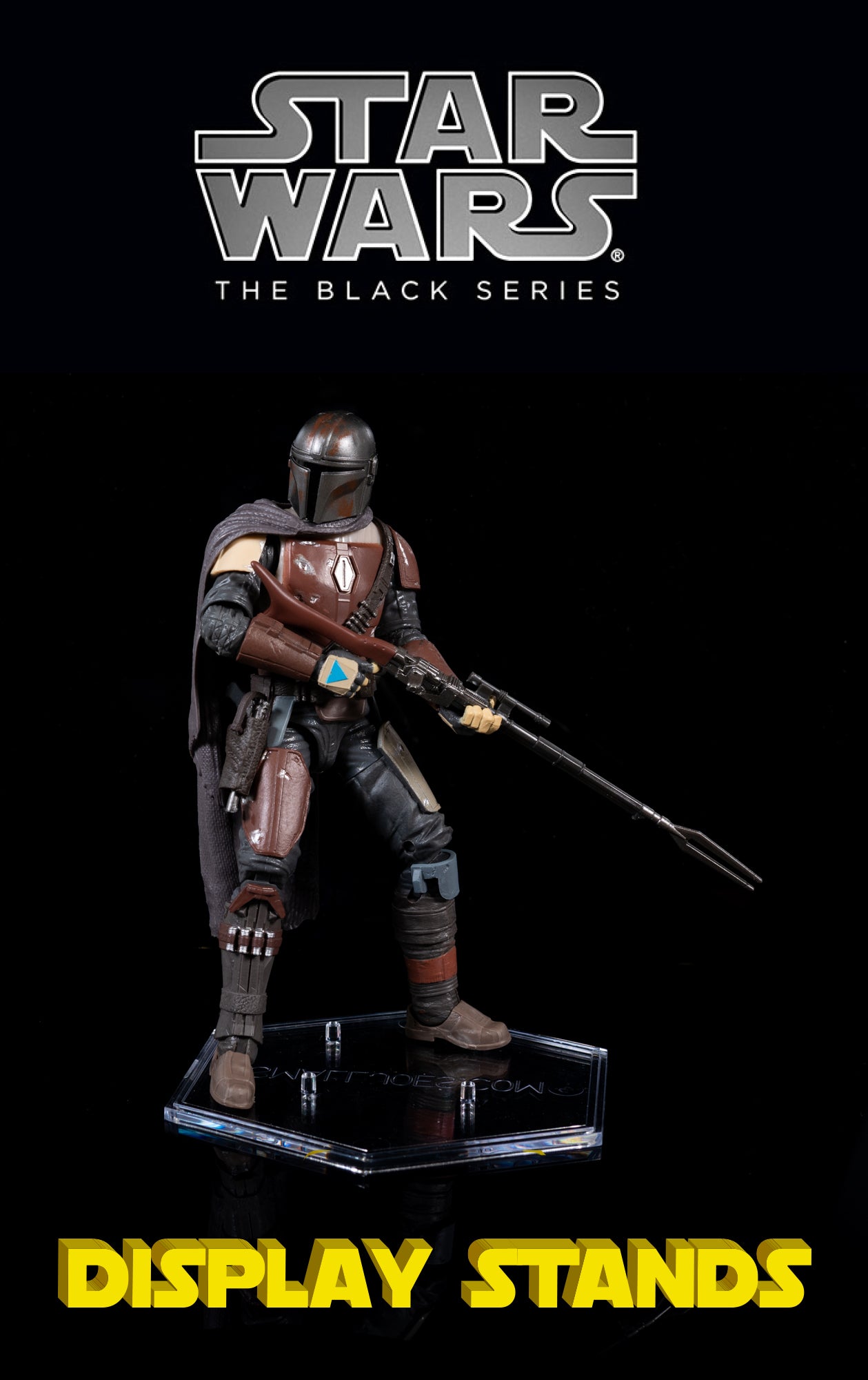 Star Wars - Black Series  - Display Stands - Available in Clear or Black - (Set of 4 Stands)