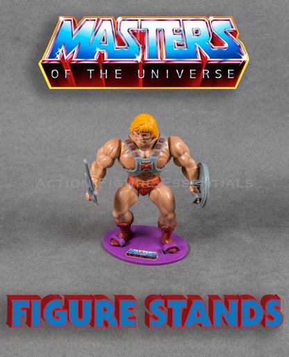 MOTU - Masters of The Universe - Action Figure Stands with Logo Sticker - Multi Coloured - Options Available - (Set of x1 Stand with Logo Sticker)