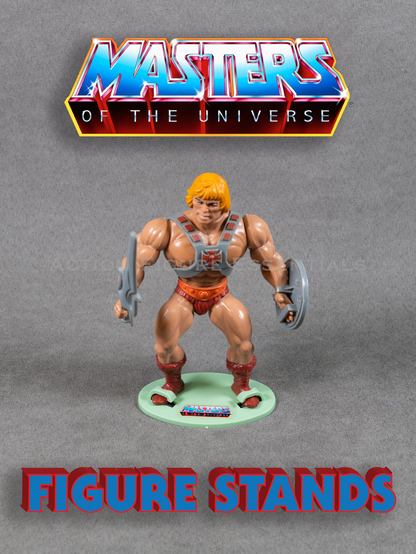 MOTU - Masters of The Universe - Action Figure Stands with Logo Sticker - Coloured Options Available (Set of x20 Stands with 20 Logo Stickers)