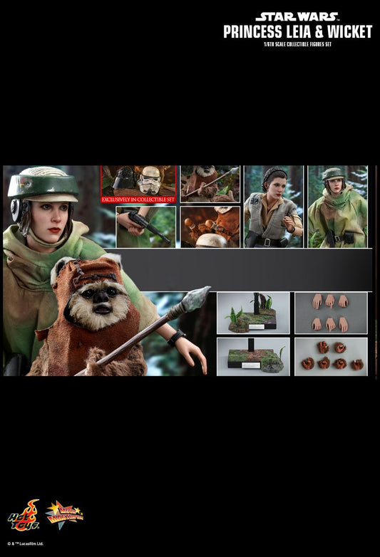 Hot Toys Return of The Jedi Princess Leia & Wicket MMS551 1/6 Scale Exclusive Figure Set
