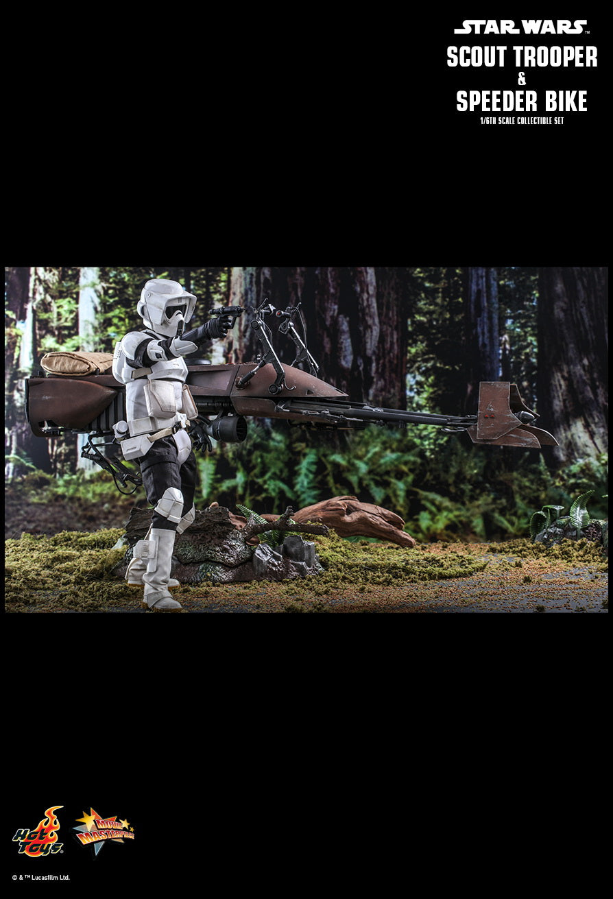 Hot Toys 1:6 -  Biker Scout Trooper and Speeder Bike Set - Return of The Jedi - MMS612 - Star Wars