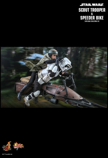 Hot Toys 1:6 -  Biker Scout Trooper and Speeder Bike Set - Return of The Jedi - MMS612 - Star Wars