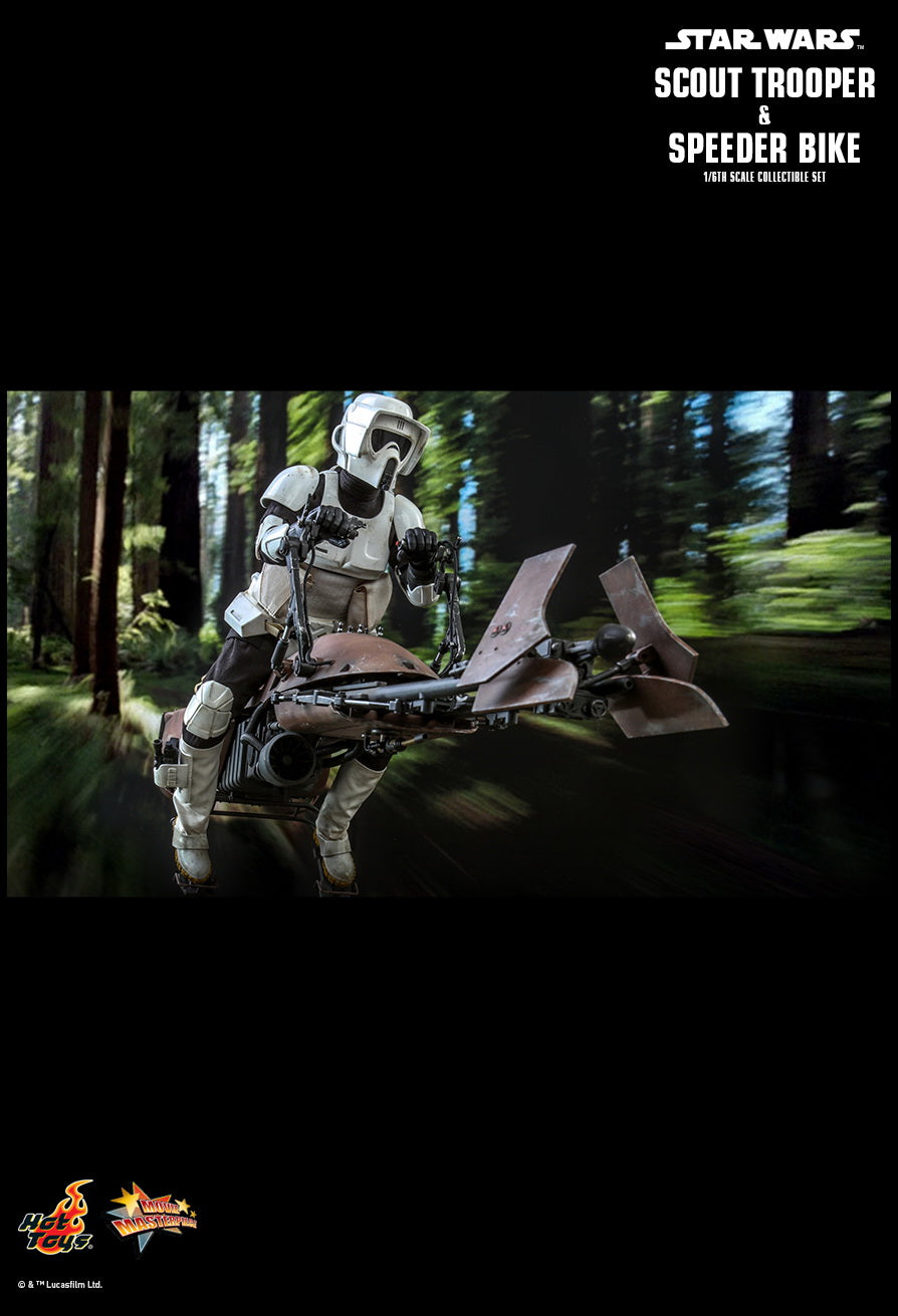 Hot Toys 1:6 -  Biker Scout Trooper and Speeder Bike Set - Return of The Jedi - MMS612 - Star Wars