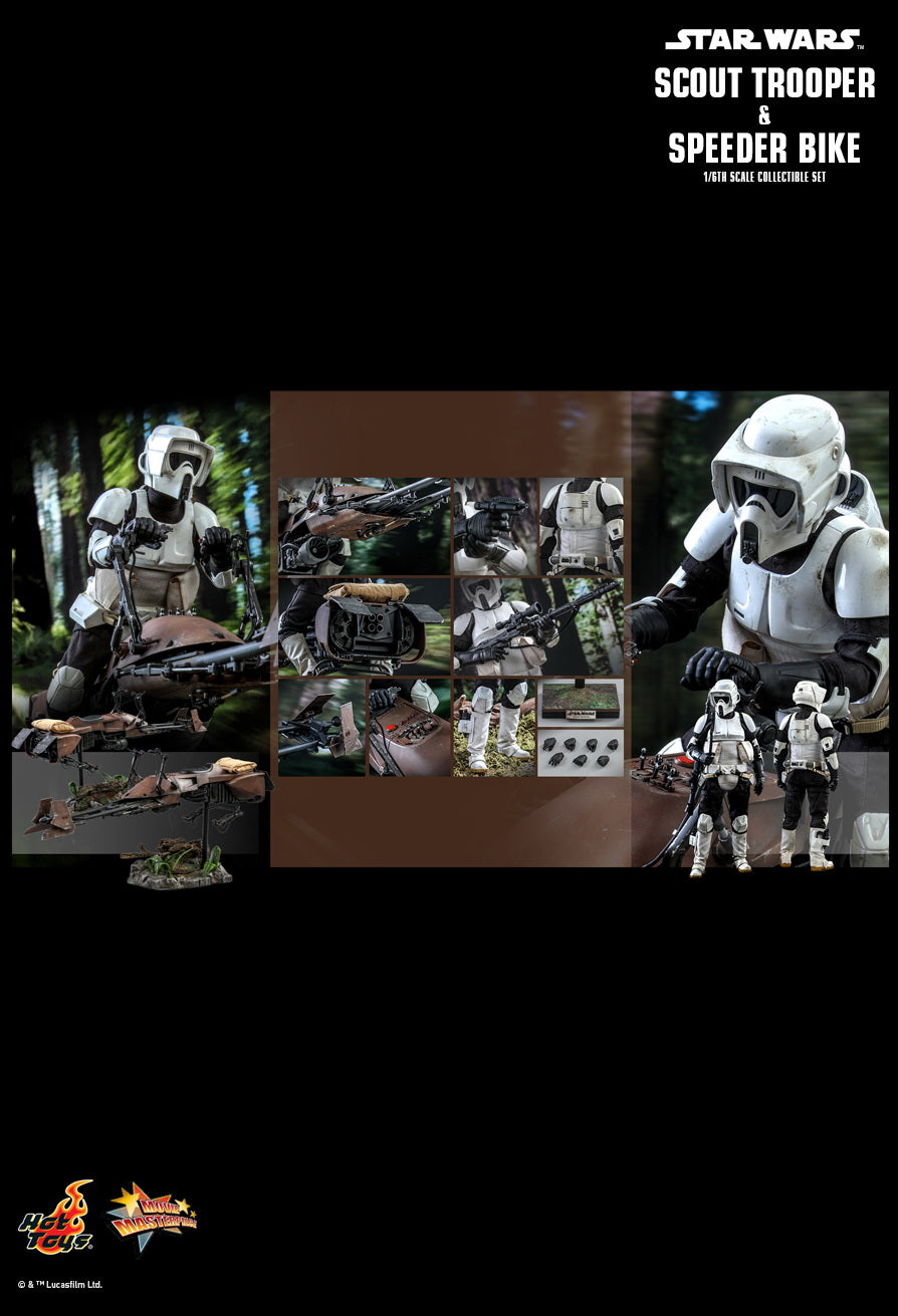 Hot Toys 1:6 -  Biker Scout Trooper and Speeder Bike Set - Return of The Jedi - MMS612 - Star Wars