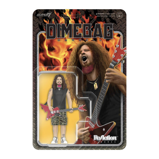 Dimebag Darrell ReAction Figure Wave 1 Culprit Guitar Super7 Pantera Collectible 3.75”