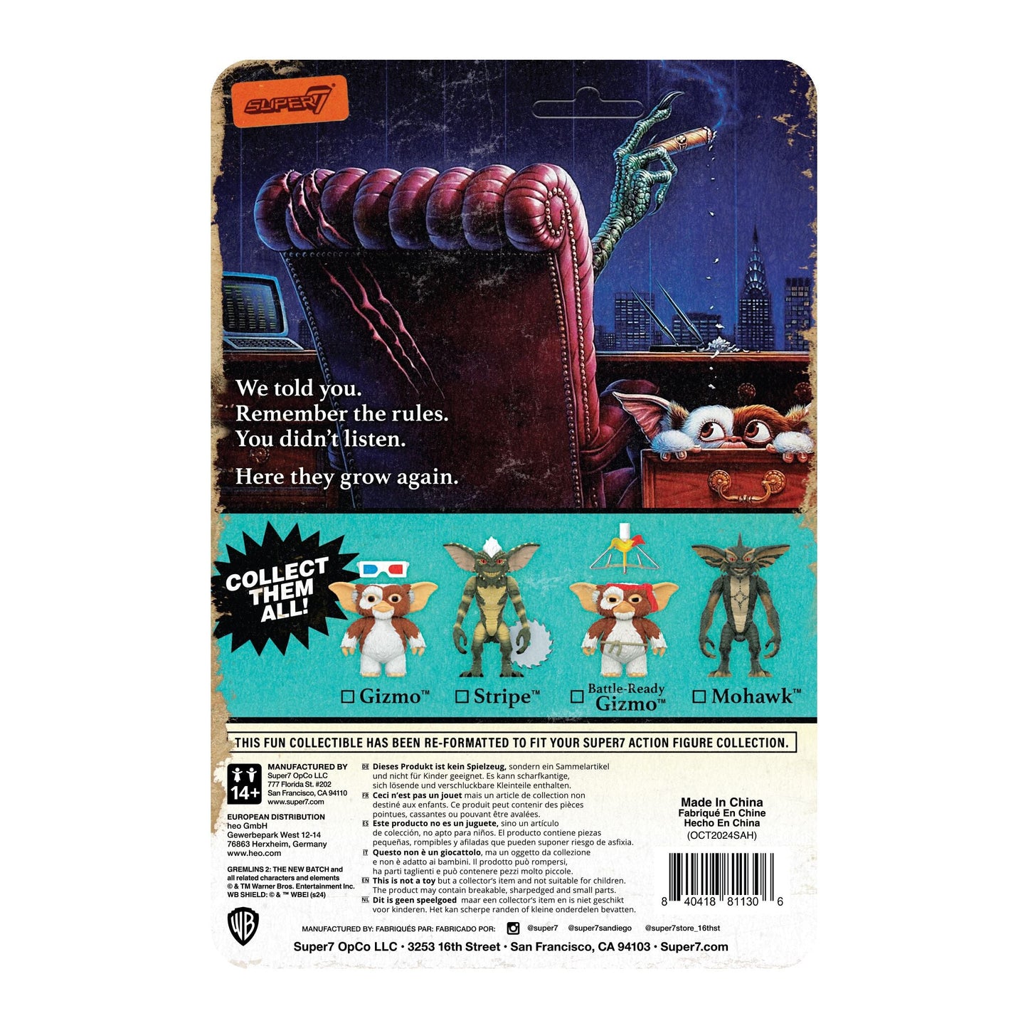 Gremlins - Gizmo - Battle Ready Rambo - Super7 Reaction Figure - Retro Vintage Action Figure