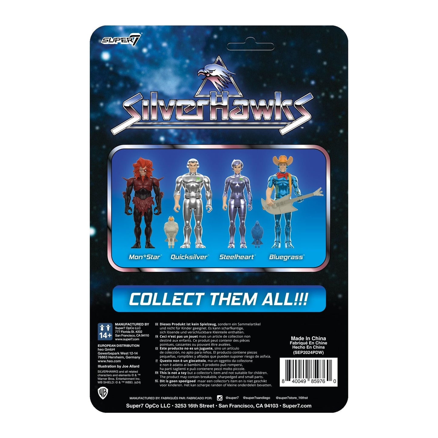 Super7 - SilverHawks - Bluegrass - Reaction Vintage Retro Action Figure