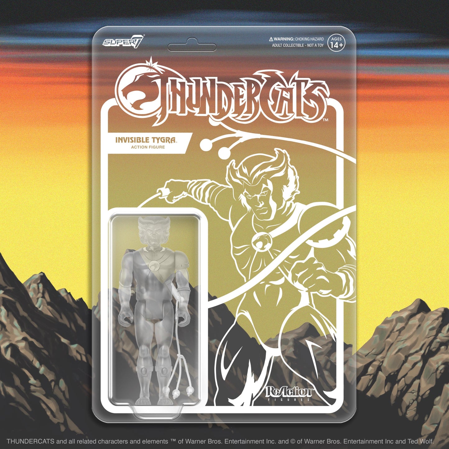 Super7 - Thundercats - Tygra - Clear Cardback Version - Reaction Vintage Retro Action Figure