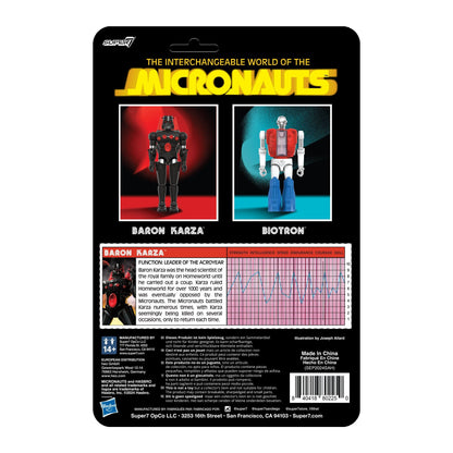 Micronauts - Baron Karza - Super7 Reaction+ Figure - Retro Vintage Style Action Figure (MEGO)