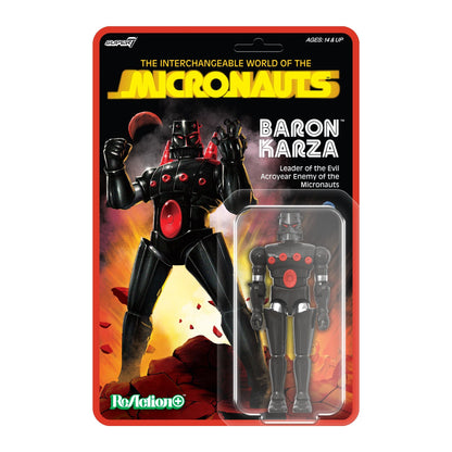 Micronauts - Baron Karza - Super7 Reaction+ Figure - Retro Vintage Style Action Figure (MEGO)