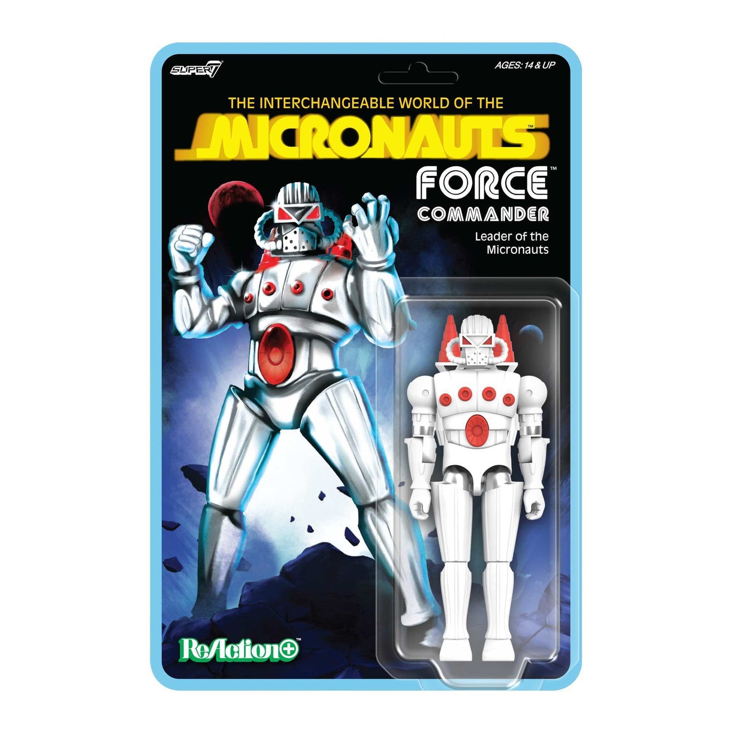 Force Commander - Micronauts - Super7 Reaction+ Figure - Retro Vintage Style Action Figure