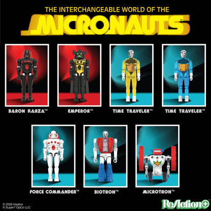 Micronauts ReAction+ Wave 03 Time Traveler Translucent Blue 4” Action Figure by Super7