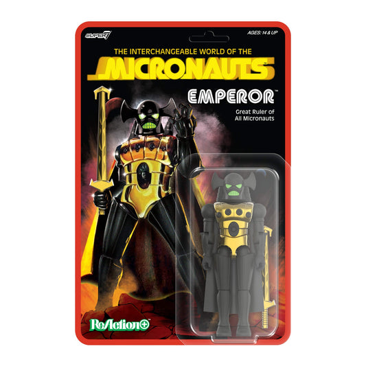 Micronauts ReAction+ Emperor Figure Wave 03 Super7 4-Inch Retro Action Figure Collectible