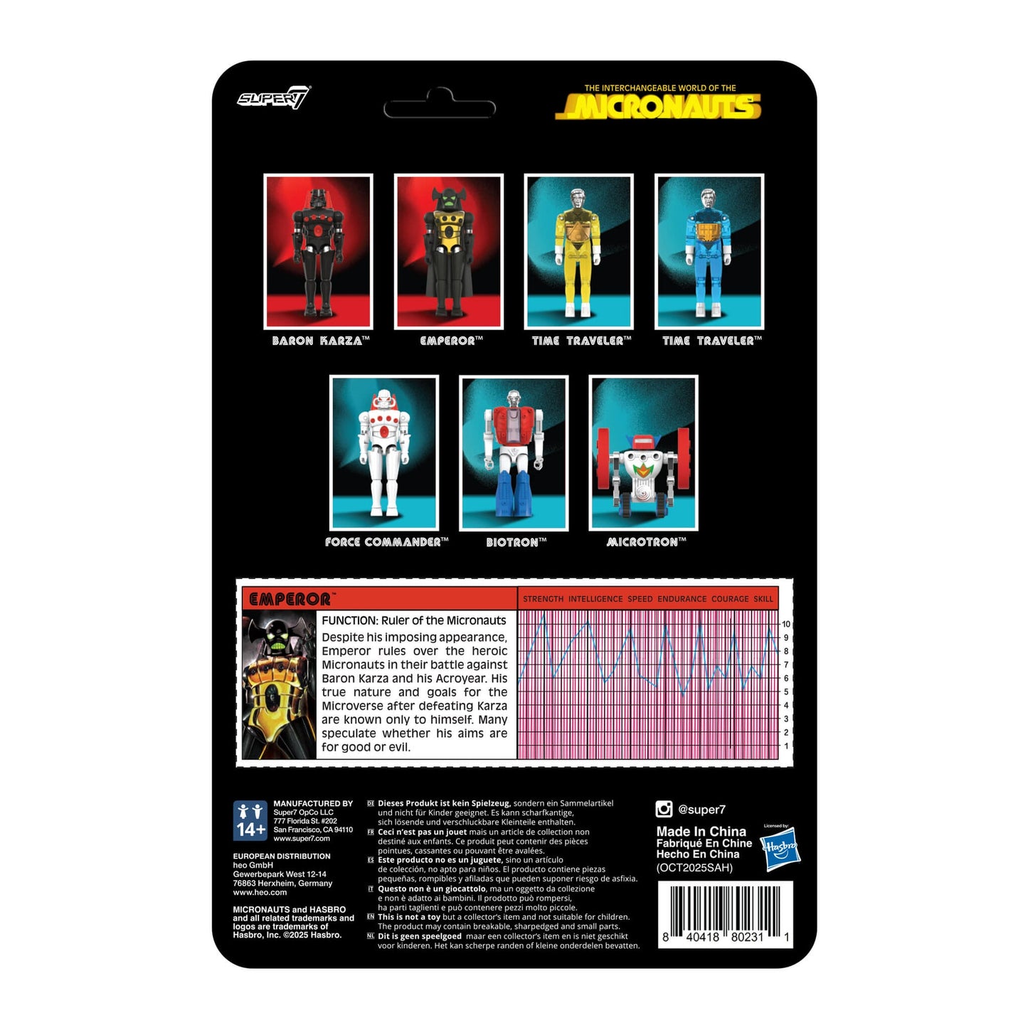 Micronauts ReAction+ Emperor Figure Wave 03 Super7 4-Inch Retro Action Figure Collectible