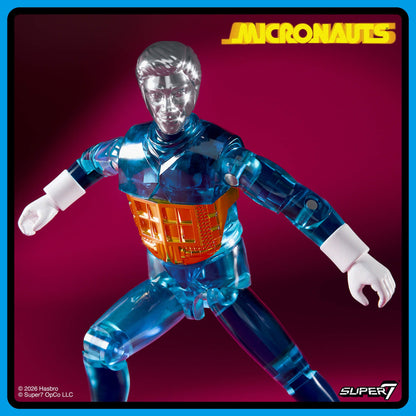 Micronauts ReAction+ Wave 03 Time Traveler Translucent Blue 4” Action Figure by Super7