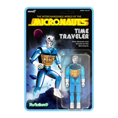 Micronauts ReAction+ Wave 03 Time Traveler Translucent Blue 4” Action Figure by Super7