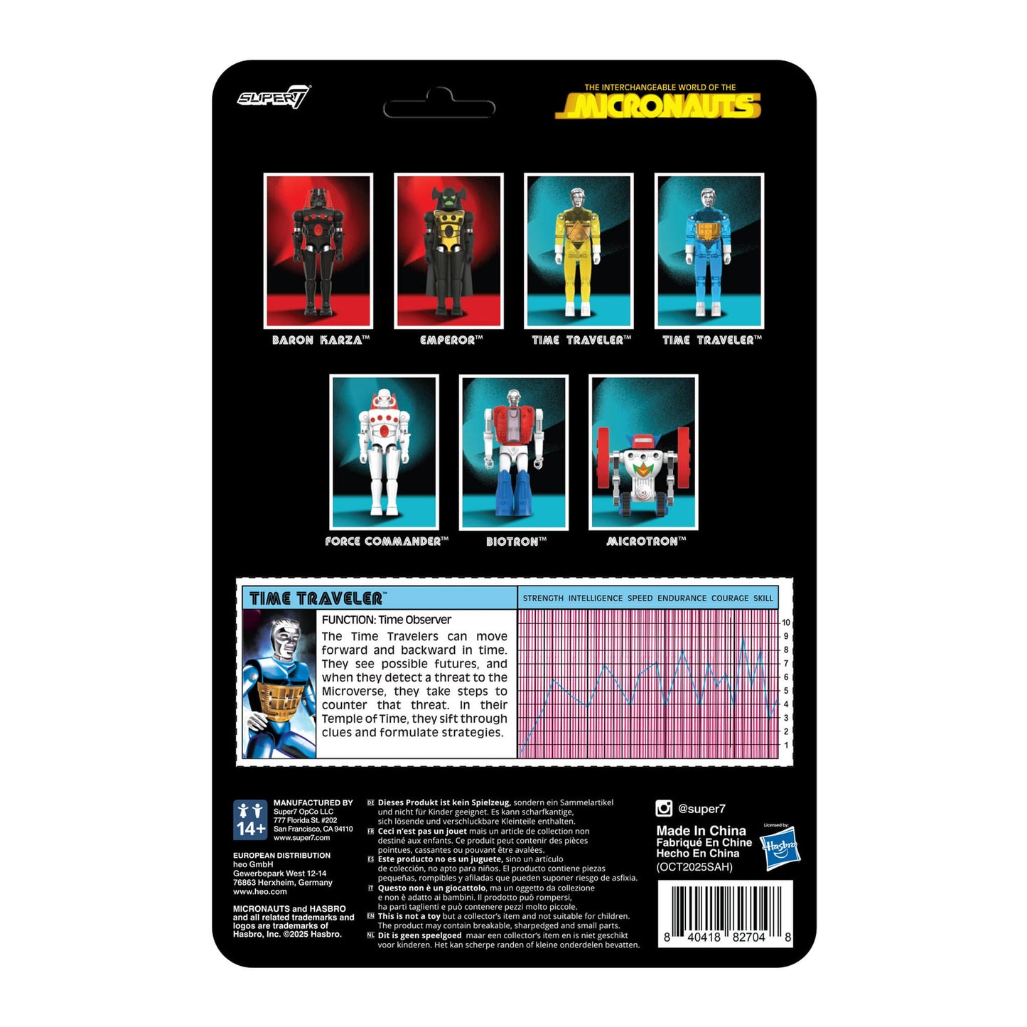 Micronauts ReAction+ Wave 03 Time Traveler Translucent Blue 4” Action Figure by Super7