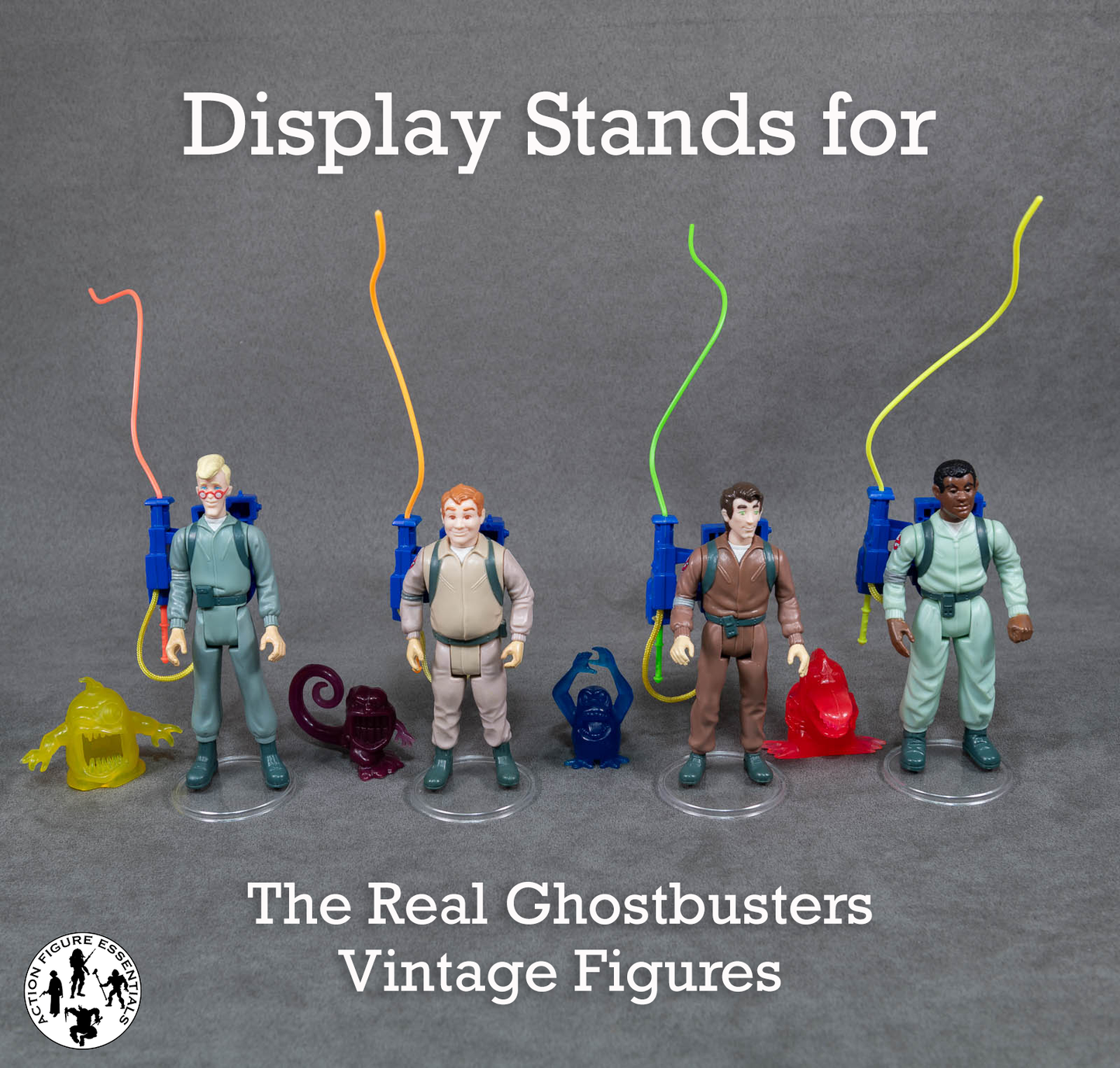Clear Display Stands for Vintage Real Ghostbusters Figures | 2” / 5.08cm Round Figure Bases