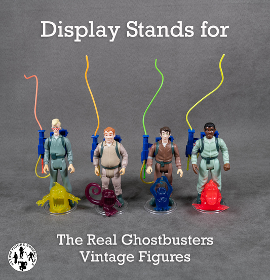 Clear Display Stands for Vintage Real Ghostbusters Figures | 2” / 5.08cm Round Figure Bases