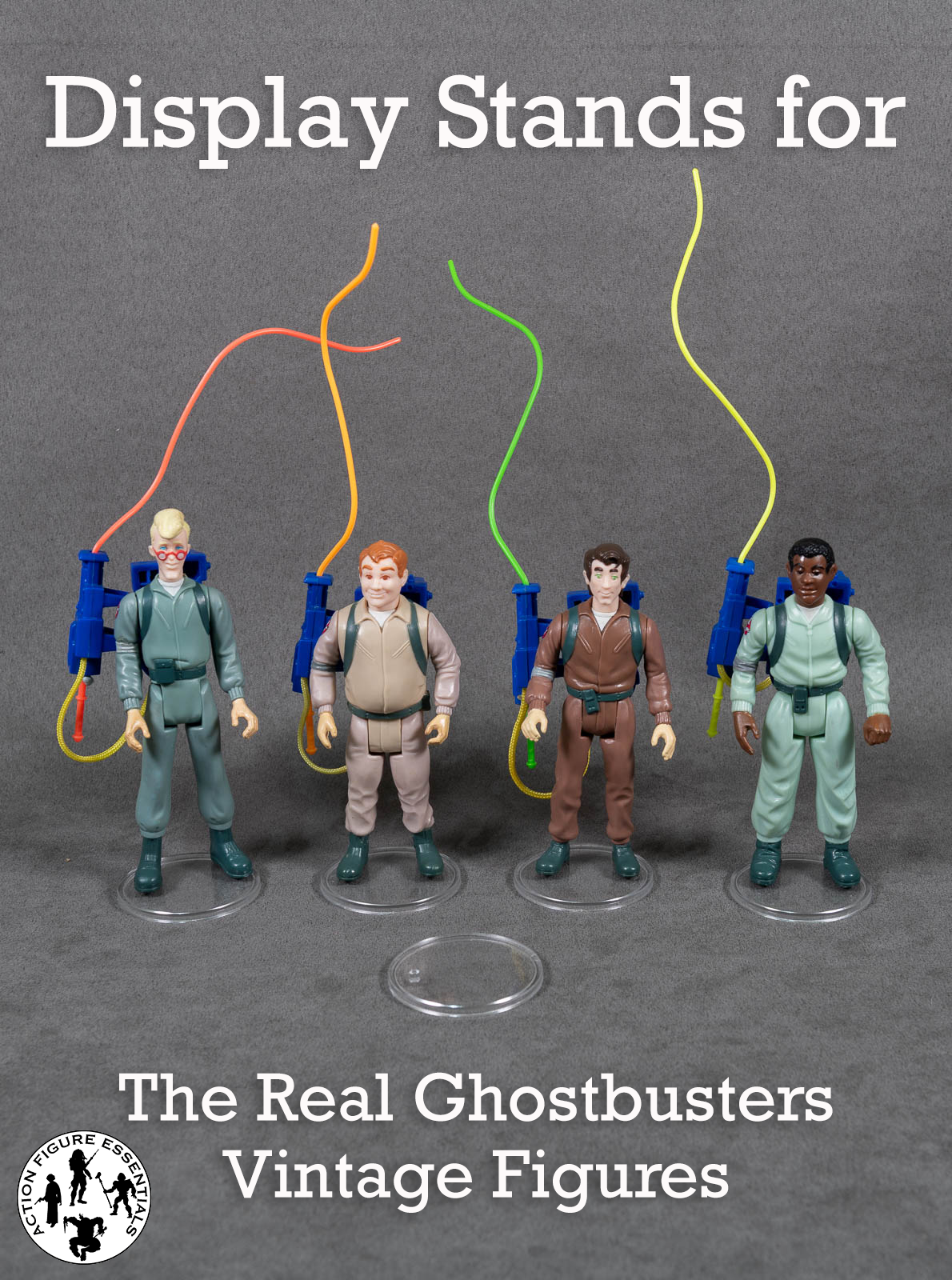 Clear Display Stands for Vintage Real Ghostbusters Figures | 2” / 5.08cm Round Figure Bases
