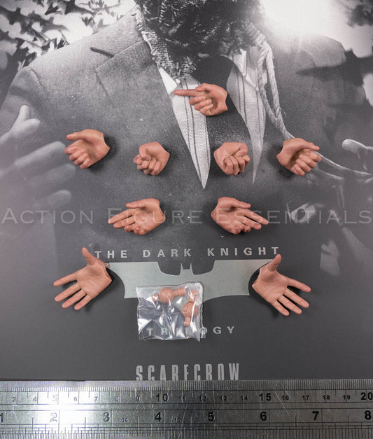 Hot Toys Scarecrow 2.0 MMS801 set of nine interchangeable hands with assorted gestures and wrist connectors for 1/6 scale figures