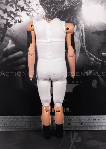 Original Hot Toys Scarecrow 2.0 MMS801 articulated male body with fitted white fabric undersuit, shown without head sculpt, hands or shoes