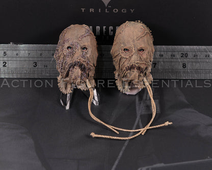 Hot Toys Scarecrow 2.0 MMS801 regular and decaying masked head sculpt set with maggot detailing and original neck post for 1/6 scale figure
