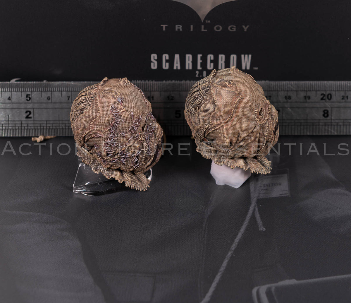 Hot Toys Scarecrow 2.0 MMS801 regular and decaying masked head sculpt set with maggot detailing and original neck post for 1/6 scale figure