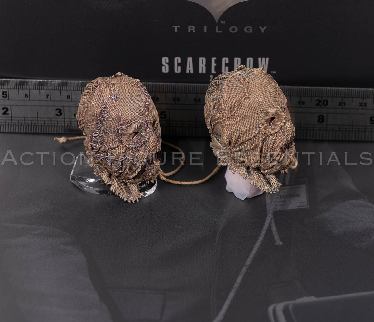 Hot Toys Scarecrow 2.0 MMS801 regular and decaying masked head sculpt set with maggot detailing and original neck post for 1/6 scale figure