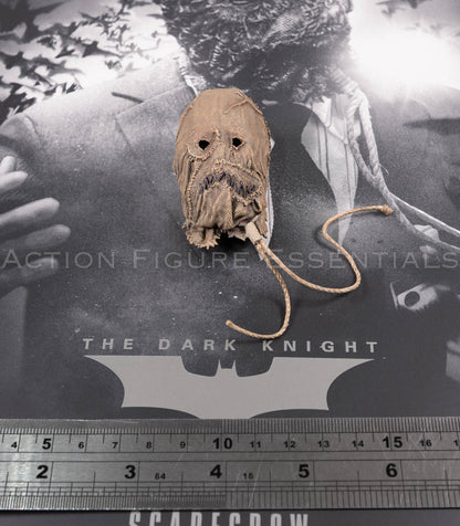 Hot Toys Scarecrow 2.0 MMS801 non-wearable burlap mask display accessory with distressed fabric, stitched mouth and tie cords for 1/6 scale
