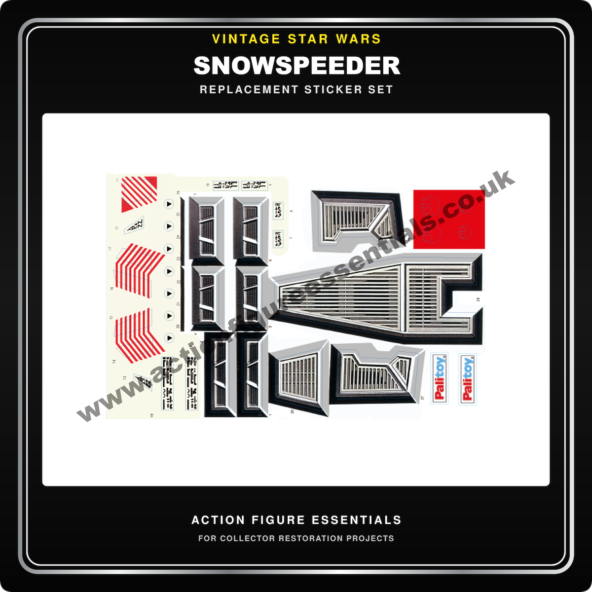 Vintage Star Wars Snowspeeder Replacement Sticker Sheet V2
