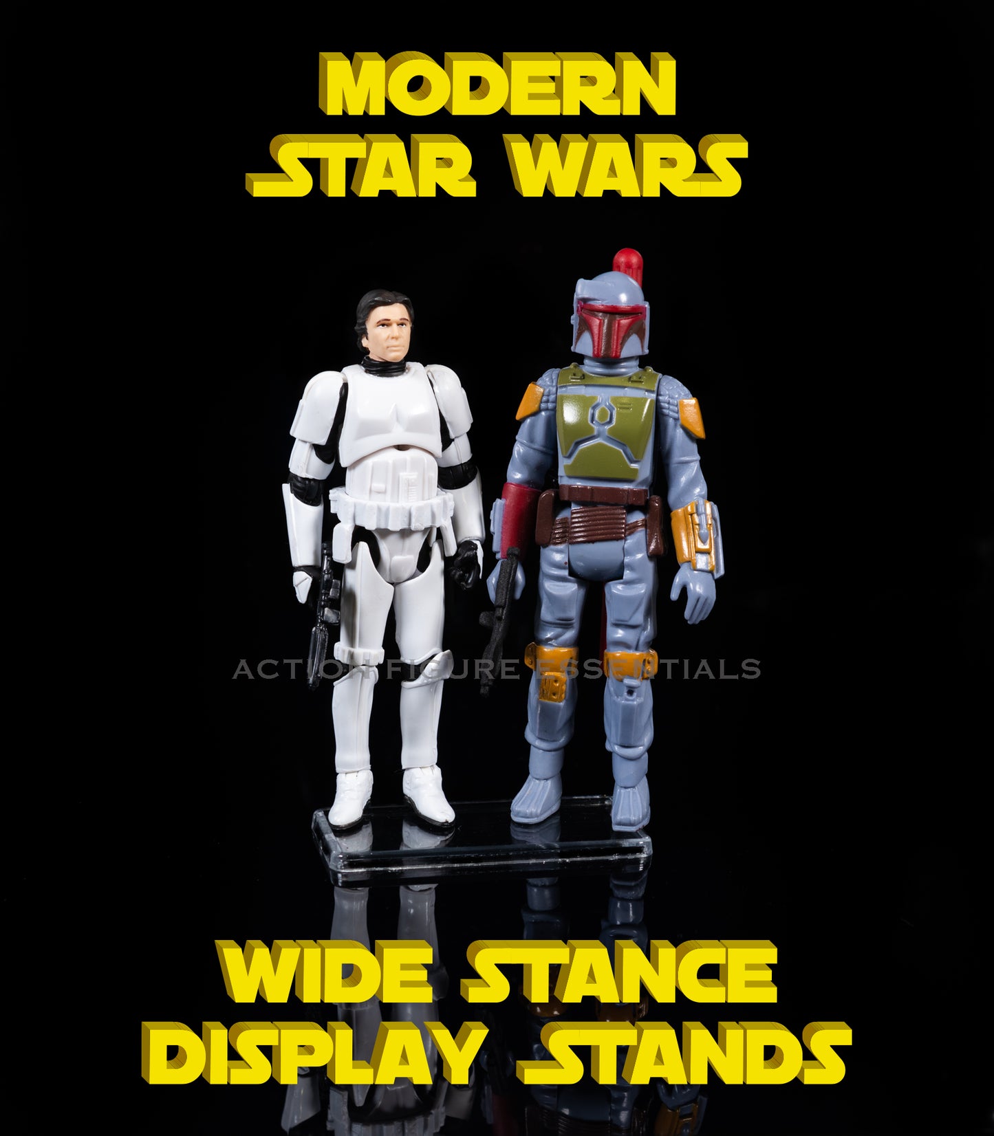 Star Wars Action Figure Display Stands - Modern Wide Stance Version - (Set of x1 Stand)