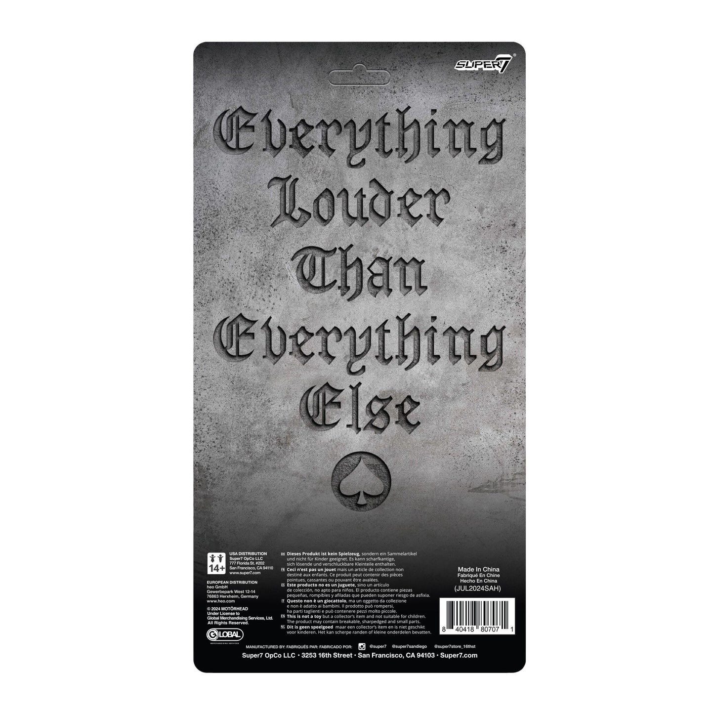 Lemmy - Motorhead - Super7 Reaction Figure - Retro Vintage Style Action Figure