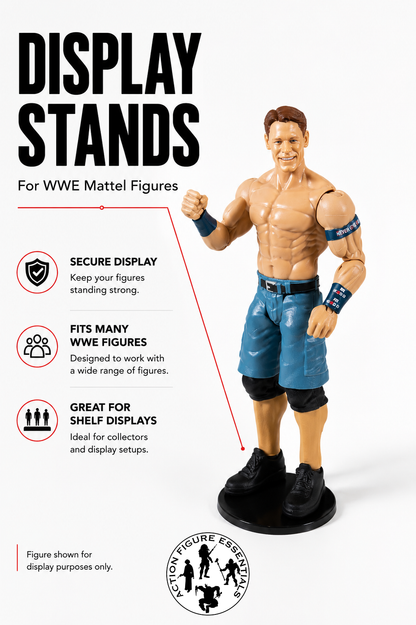 WWE Mattel Figure Display Stands – Black Pro Deluxe DX 2-Inch