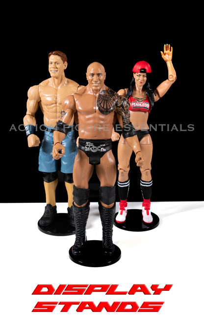 Action Figure Display Stands for WWE Wrestling Figures - Black - (Set of 10 Pro Deluxe Stands)